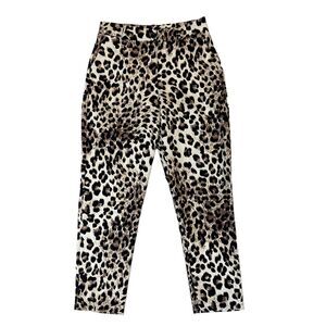 Venti6 Pant Womens S Small Leopard Print High Waisted Flat Front Soft Stretch